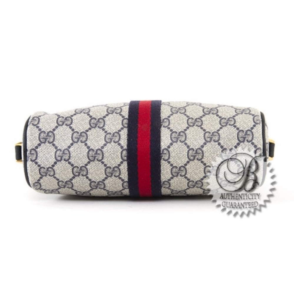 GUCCI Vintage Monogram GG Blue Red Stripe Crossbody Bag - Picture 7 of 10